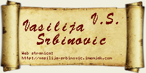 Vasilija Srbinović vizit kartica